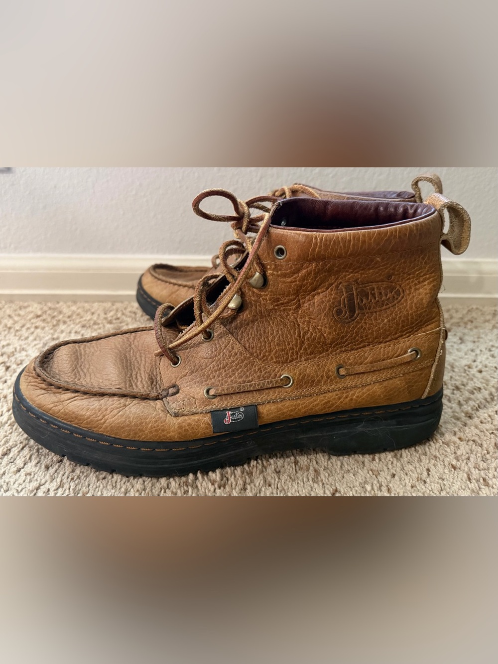 Justin 995 Leather Chukka Boots, Size 10
